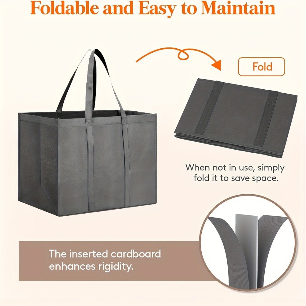 4 - Pack Heavy - Duty Reusable Shopping Bags - Durable Non - Woven Tote in Purple & Teal Mix - Reinforced, Foldable, Spacious Grocery Carryall - goosavvy.com