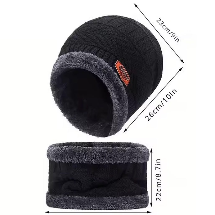 4 - Piece Winter Warm Set – Knit Beanie, Fleece Neck Warmer, Ear Muffs & Touchscreen Gloves for Men, Women - goosavvy.com