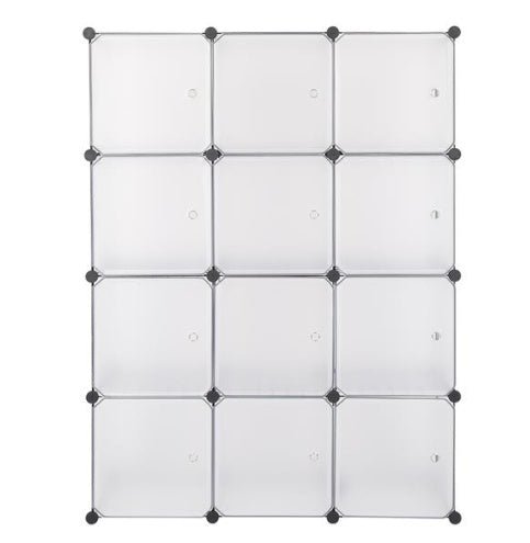 4 - Tier 12 - Cube Plastic Storage Organizer with Doors, DIY Shelving Unit - goosavvy.com