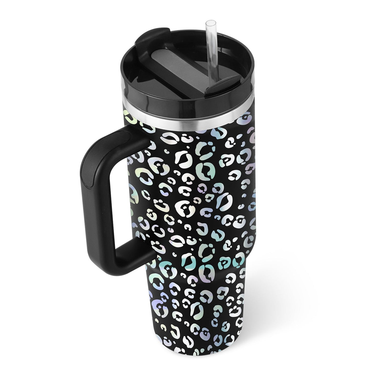 40 Oz Insulated Stainless Steel Tumbler with Handle, Straw, and Lid – Spill-Proof, Portable Coffee Cup for Car, Gym, Office, and Travel - goosavvy.com