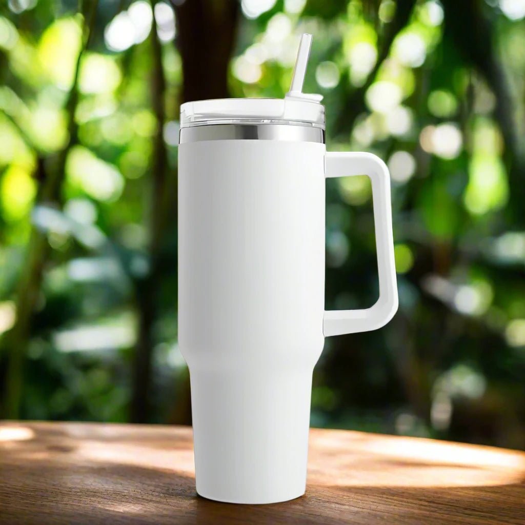 40oz Stainless Steel Insulated Tumbler with Handle and Reusable Straw - goosavvy.com