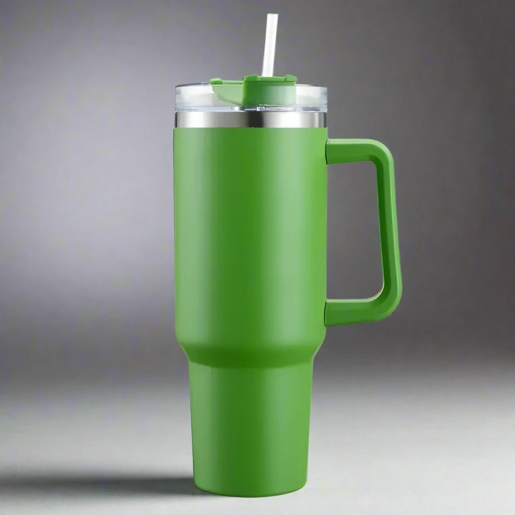 40oz Stainless Steel Insulated Tumbler with Handle and Reusable Straw - goosavvy.com