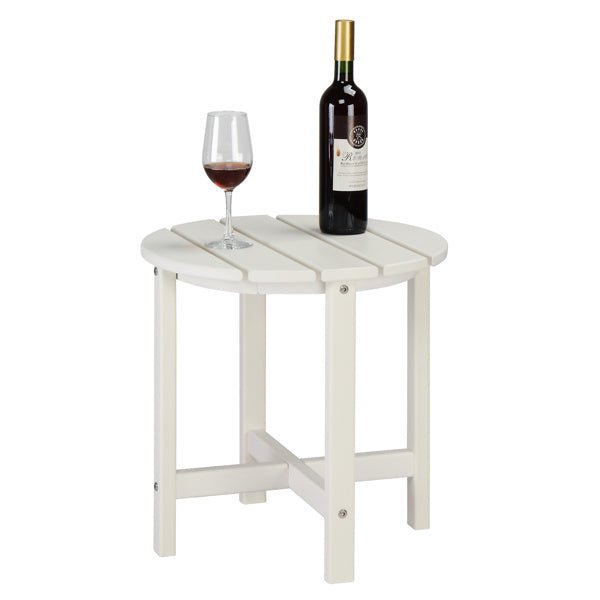 45.5x45.5x45.5cm Single Layer Round White HDPE Side Table - goosavvy.com