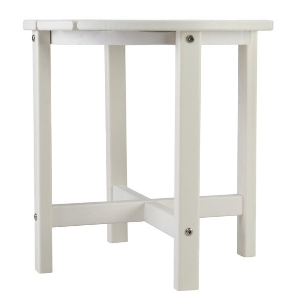 45.5x45.5x45.5cm Single Layer Round White HDPE Side Table - goosavvy.com