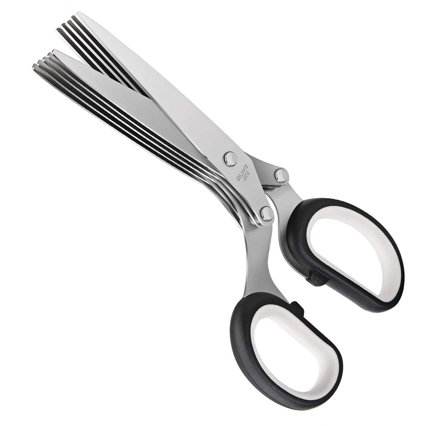 Herb Scissors with 5 Blades With Safety Cover and Cleaning Comb – Stainless Steel Shears for Fast Herb Cutting - goosavvy.com