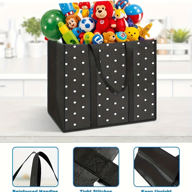 1pc Foldable Reusable Shopping Tote Bag – Water-Resistant & Heavy-Duty for Groceries – Reinforced Handles, Choose from 4 Stylish Patterns