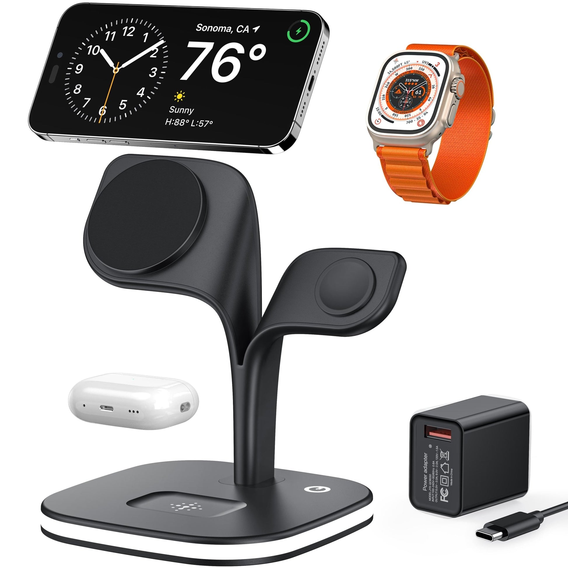 5 - in - 1 Wireless Charging Station for MagSafe – Fast Charger for iPhone, Apple Watch, AirPods & More - goosavvy.com