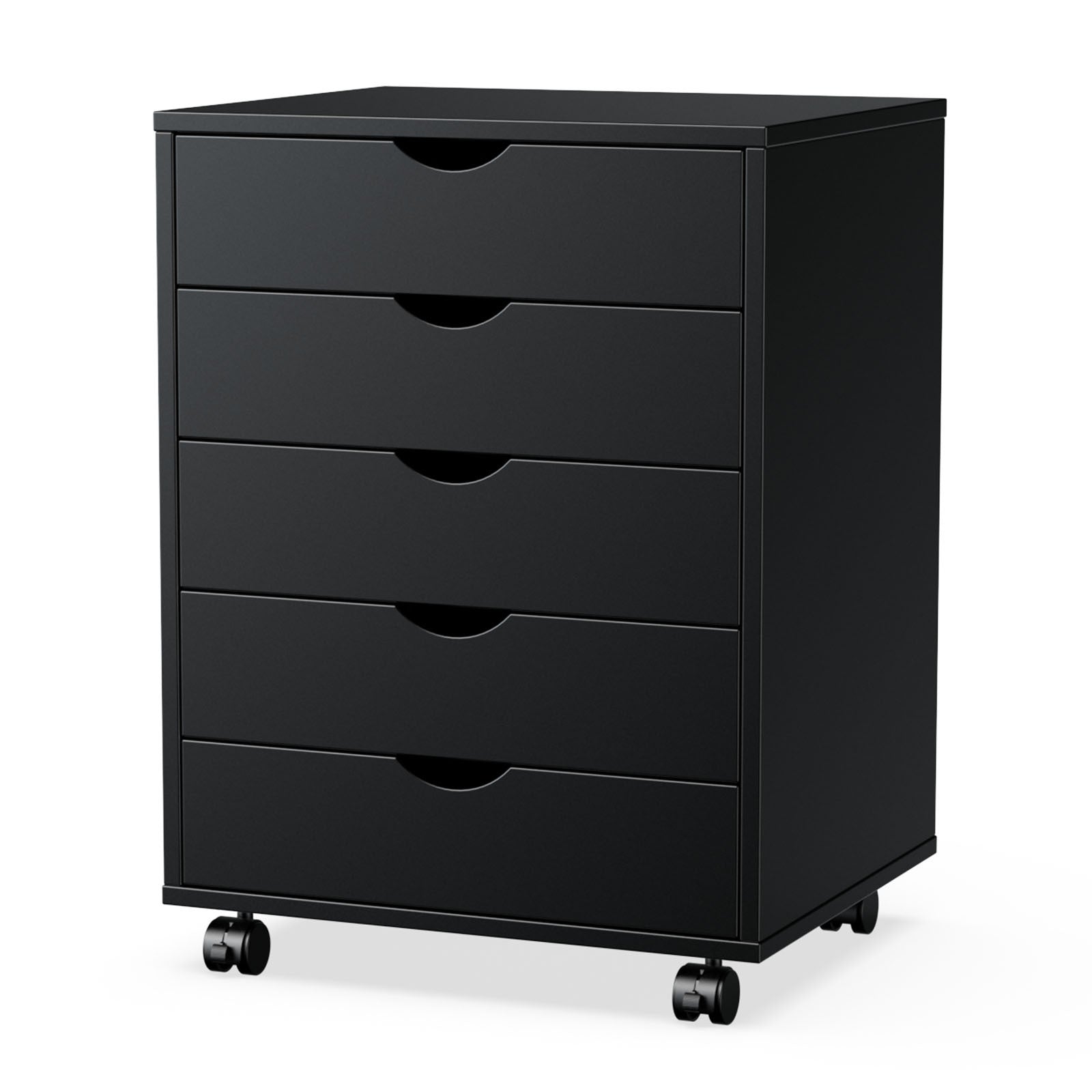 5 or 7 Drawer Wood File Cabinet with Wheels – Modern Dresser Organizer for Office & Home, White - goosavvy.com