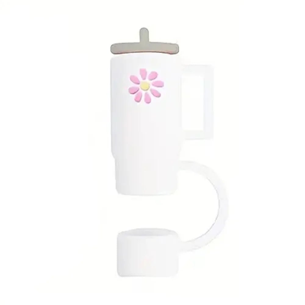 5 - Pack Silicone Straw Covers for Stanley 30 & 40 Oz Tumblers – Cute Mini Tumbler with Flower Design (10mm) - goosavvy.com