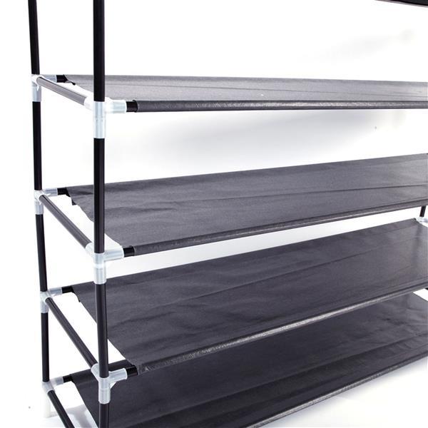 5 - Tier Shoe Rack for 25 Pairs, Non - Woven Fabric Shoe Organizer, Black - goosavvy.com