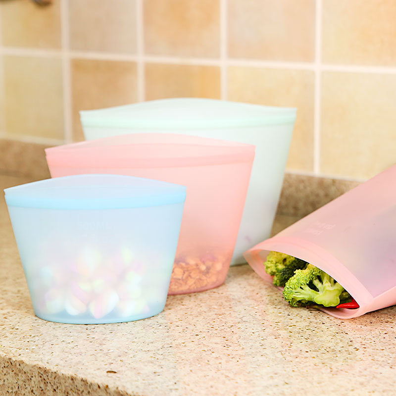 Silicone Food Storage Bags – 3 Pack (500ml, 1000ml, 1500ml)