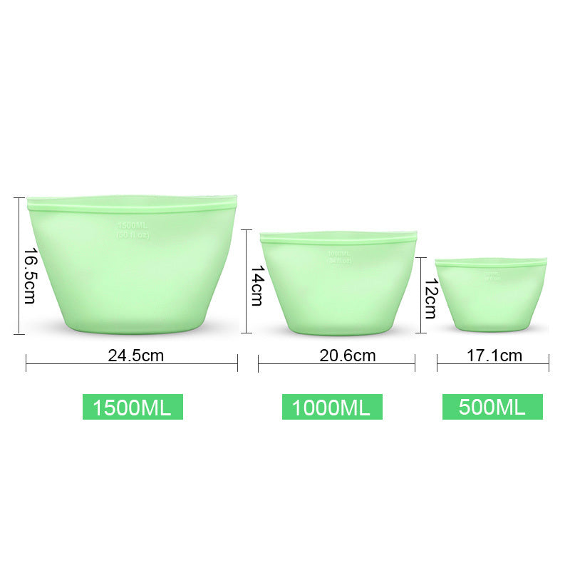 Silicone Food Storage Bags – 3 Pack (500ml, 1000ml, 1500ml)