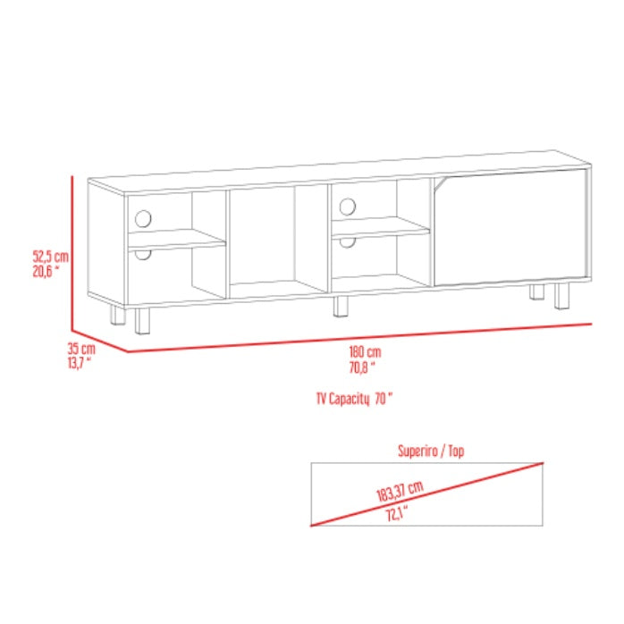 Harwich 5-Shelf Light Oak TV Stand for TVs Up to 70 Inches