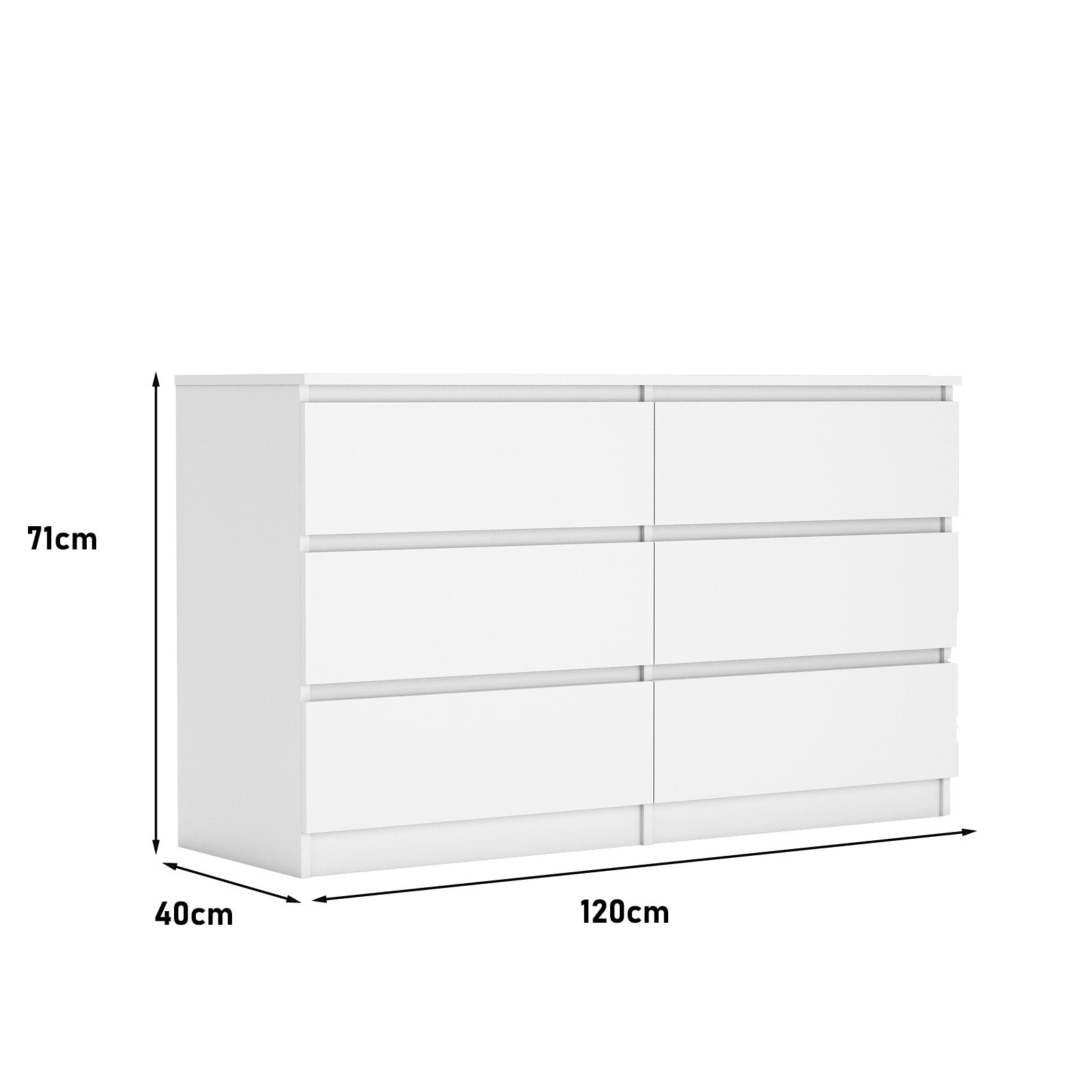 6 Drawer White Dresser Chest for Bedroom – Modern Minimalist Storage Organizer - goosavvy.com
