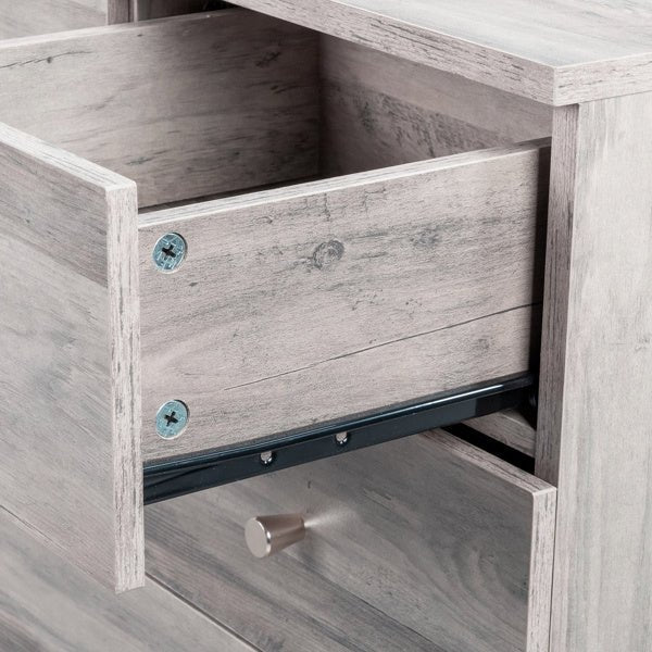 6 - Drawer Wooden Dresser for Bedroom – Chest of Drawers & Storage Unit, Gray - goosavvy.com