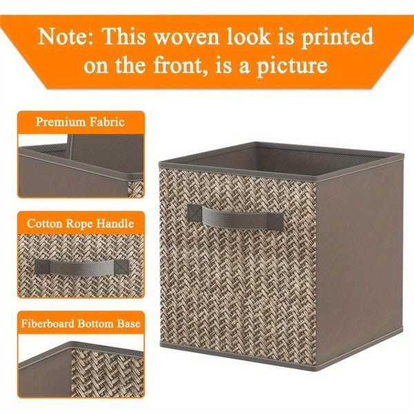 6 - piece Fabric Storage Box With Handle - goosavvy.com