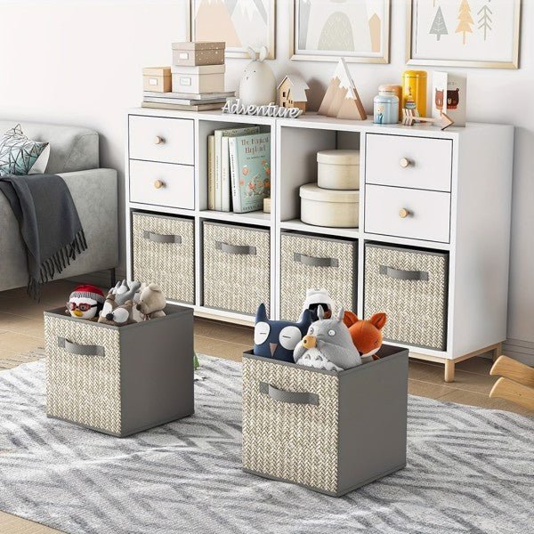 6 - piece Fabric Storage Box With Handle - goosavvy.com