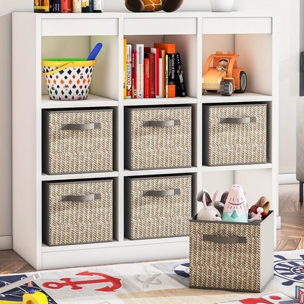 6 - piece Fabric Storage Box With Handle - goosavvy.com