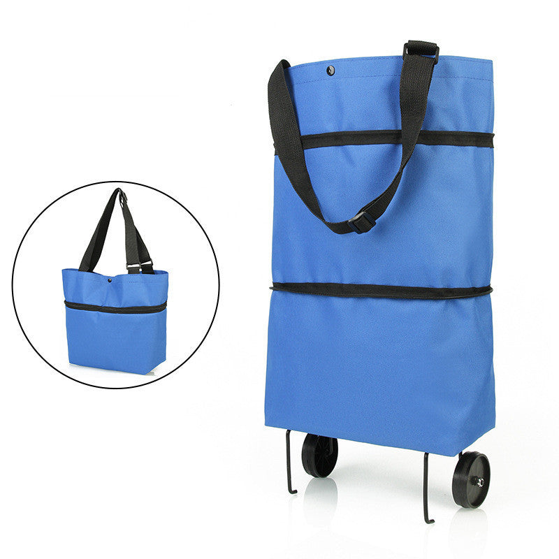 Reusable Foldable Shopping Bag with Wheels – Convertible Cart Tote