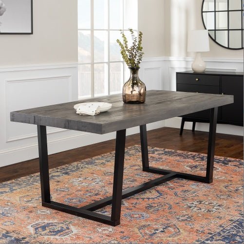 72 - Inch Rustic Farmhouse Solid Wood Dining Table with Distressed Finish - goosavvy.com