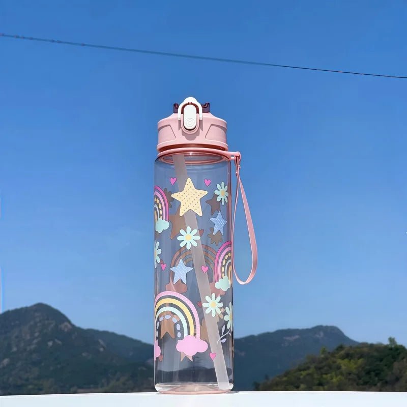750ml Dinosaur Kids Water Bottle with Silicone Straw – Leakproof Plastic Sippy Cup for Summer - goosavvy.com