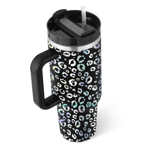 40 Oz Insulated Stainless Steel Tumbler with Handle, Straw, and Lid – Spill-Proof, Portable Coffee Cup for Car, Gym, Office, and Travel - goosavvy.com