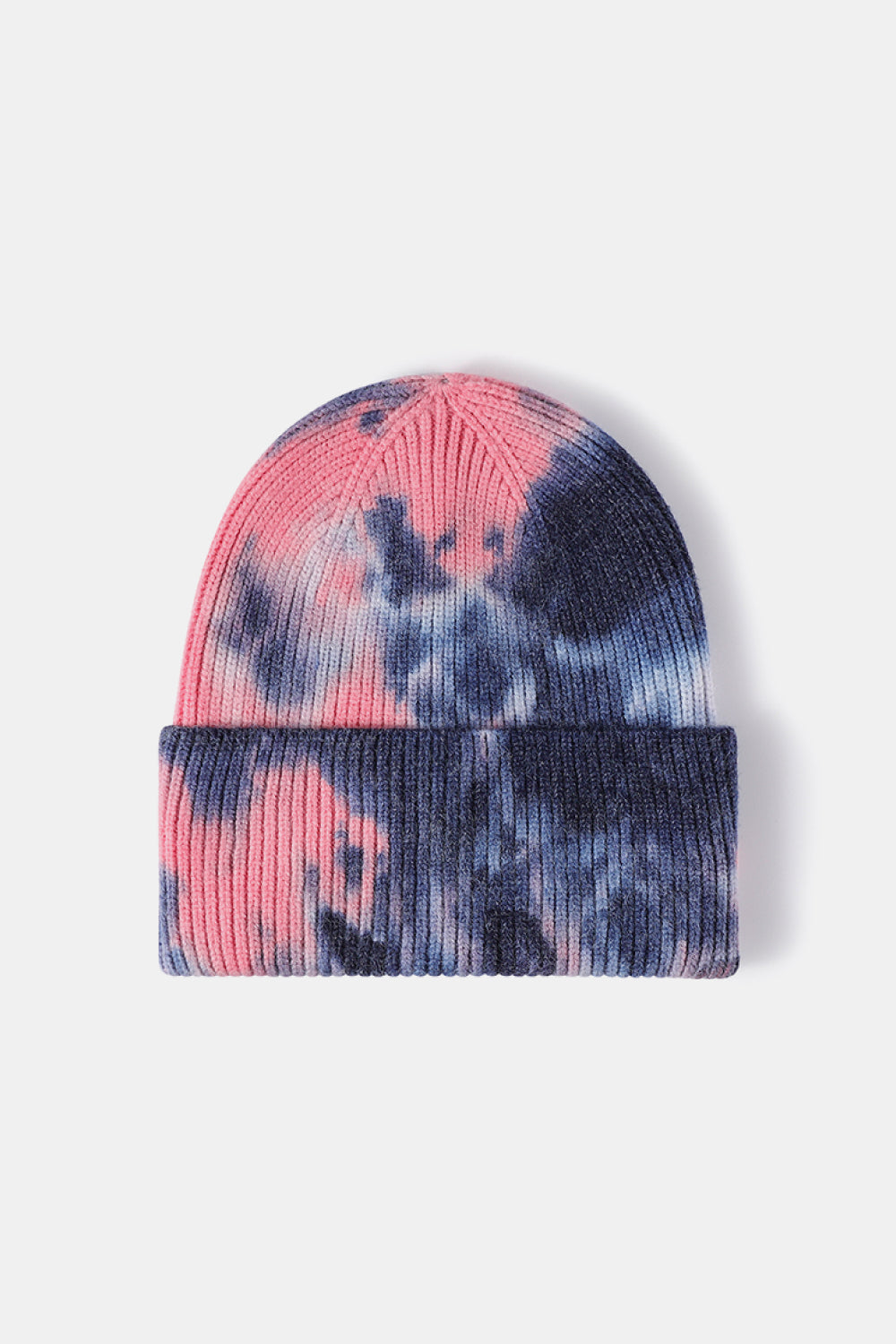 Ladies Tie-Dye Cuffed Rib-Knit Beanie Hat