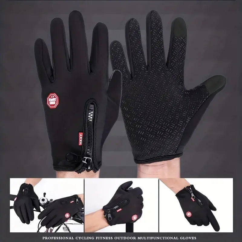 🧤 Thermal Winter Cycling Gloves – Waterproof, Touchscreen & Non-Slip