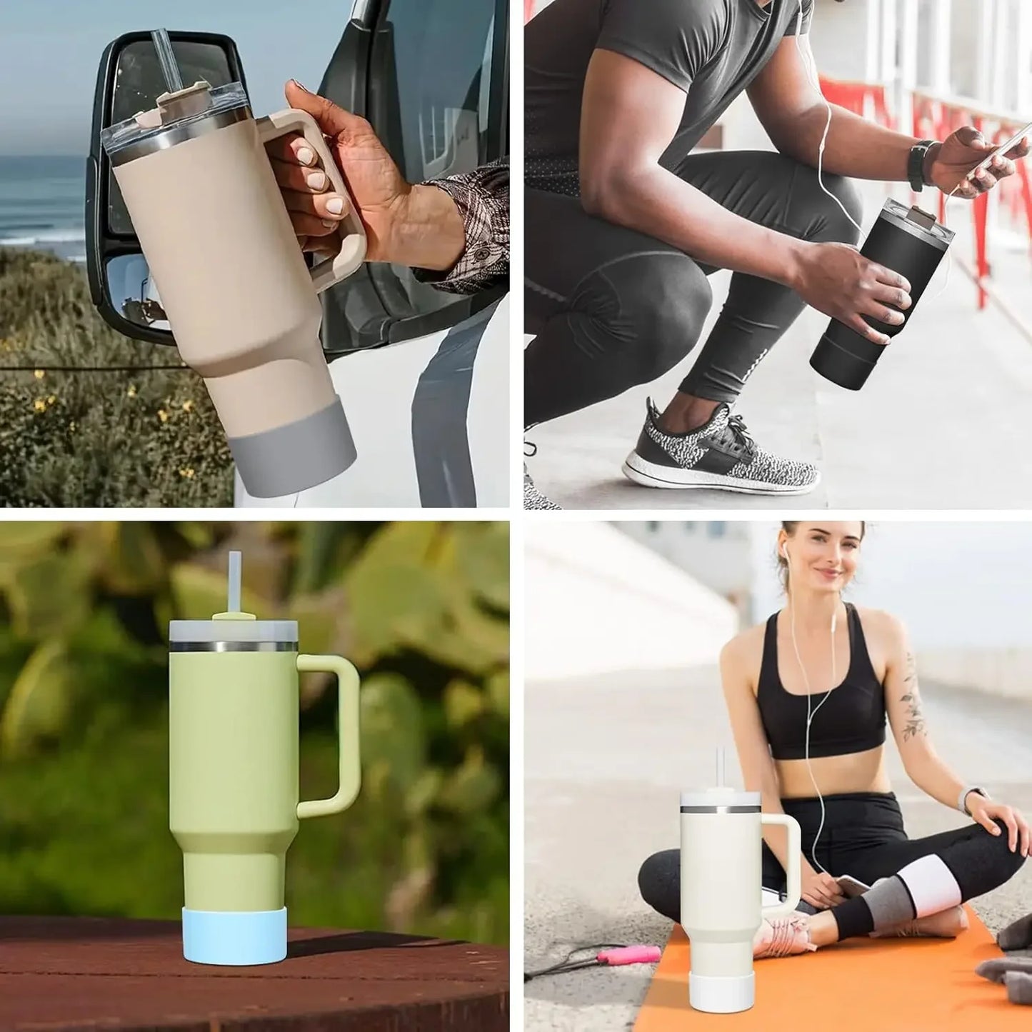 🛡️ 2-Pack Protective Silicone Boot for Stanley & Hydro Flask – Anti-Slip Bottom Bumper