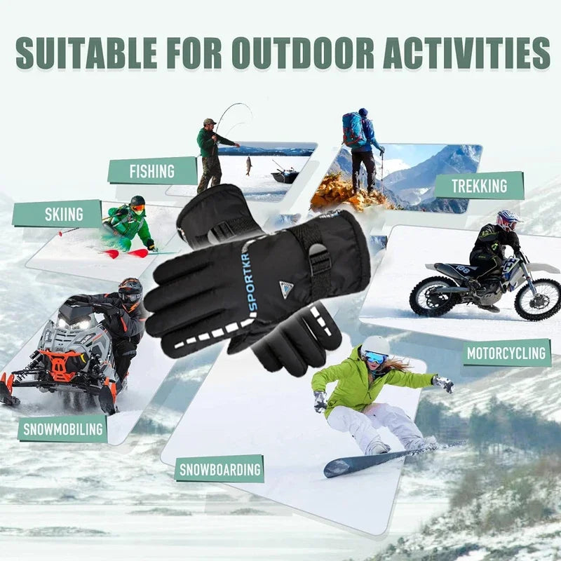 🧤 Thermal Fleece-Lined Winter Cycling Gloves – Waterproof & Non-Slip Outdoor Sports Gear