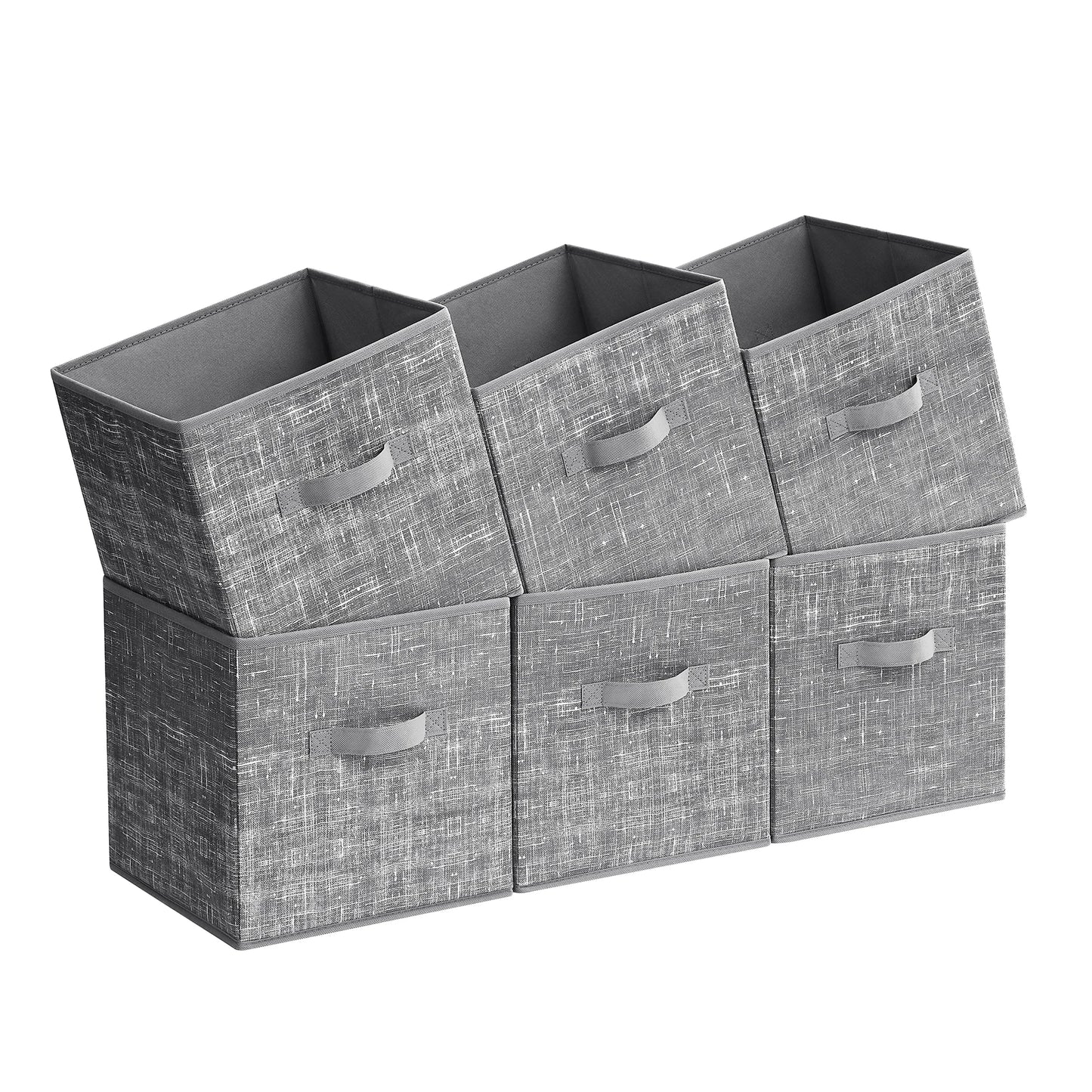 Foldable Fabric Storage Cubes 6-Pack – 11.8" Non-Woven Closet Organizer Bins with Dual Handles for Shelves, Clothes & Home Organization