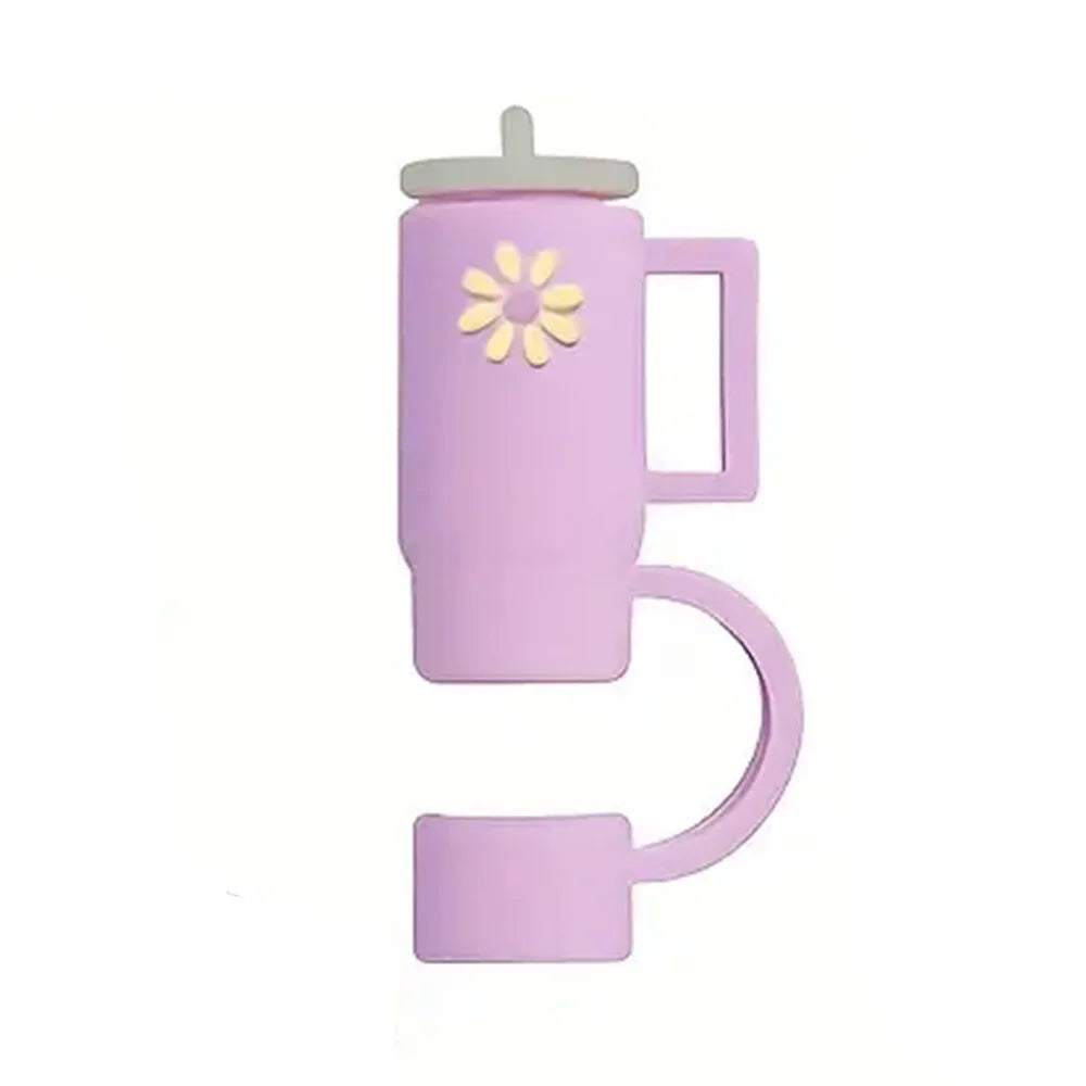 5-Pack Silicone Straw Covers for Stanley 30 & 40 Oz Tumblers – Cute Mini Tumbler with Flower Design (10mm)