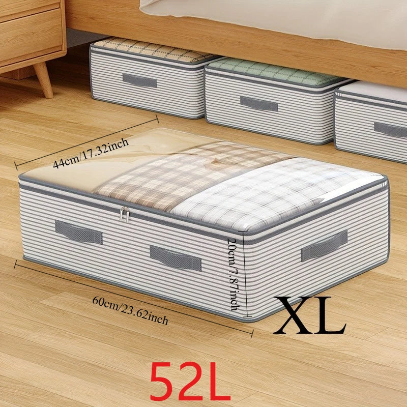 Under-Bed Clothes & Bedding Storage Bag with Clear Top – L & XL