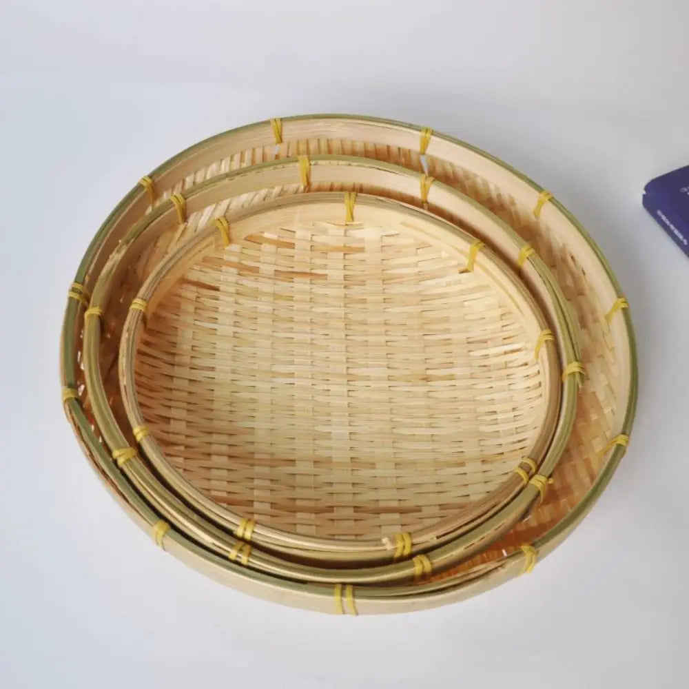 Round Woven Bamboo Decorative Tray