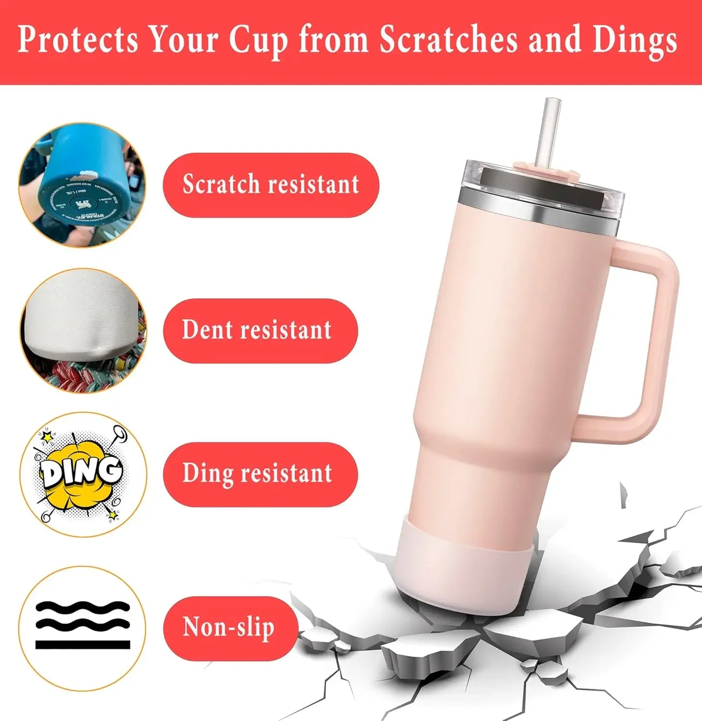 🛡️ 2-Pack Protective Silicone Boot for Stanley & Hydro Flask – Anti-Slip Bottom Bumper