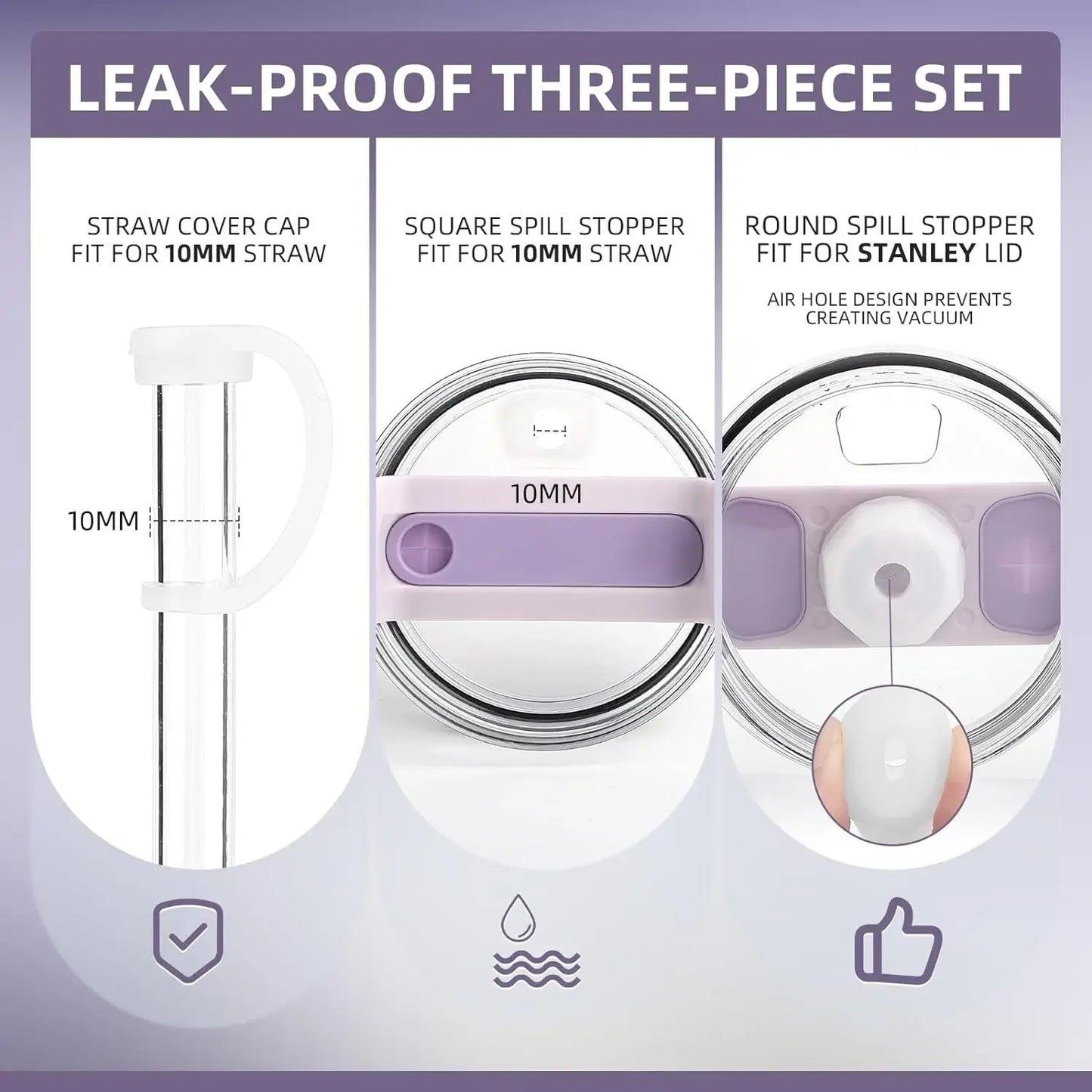 🥤 6-Pack Tritan Replacement Straws & Spill Stopper Kit – For 30oz/40oz Tumblers