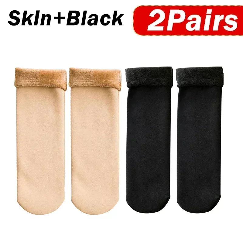 🧦 Women’s Ultra-Thick Thermal Velvet Socks – Plush-Lined Winter Floor & Snow Socks