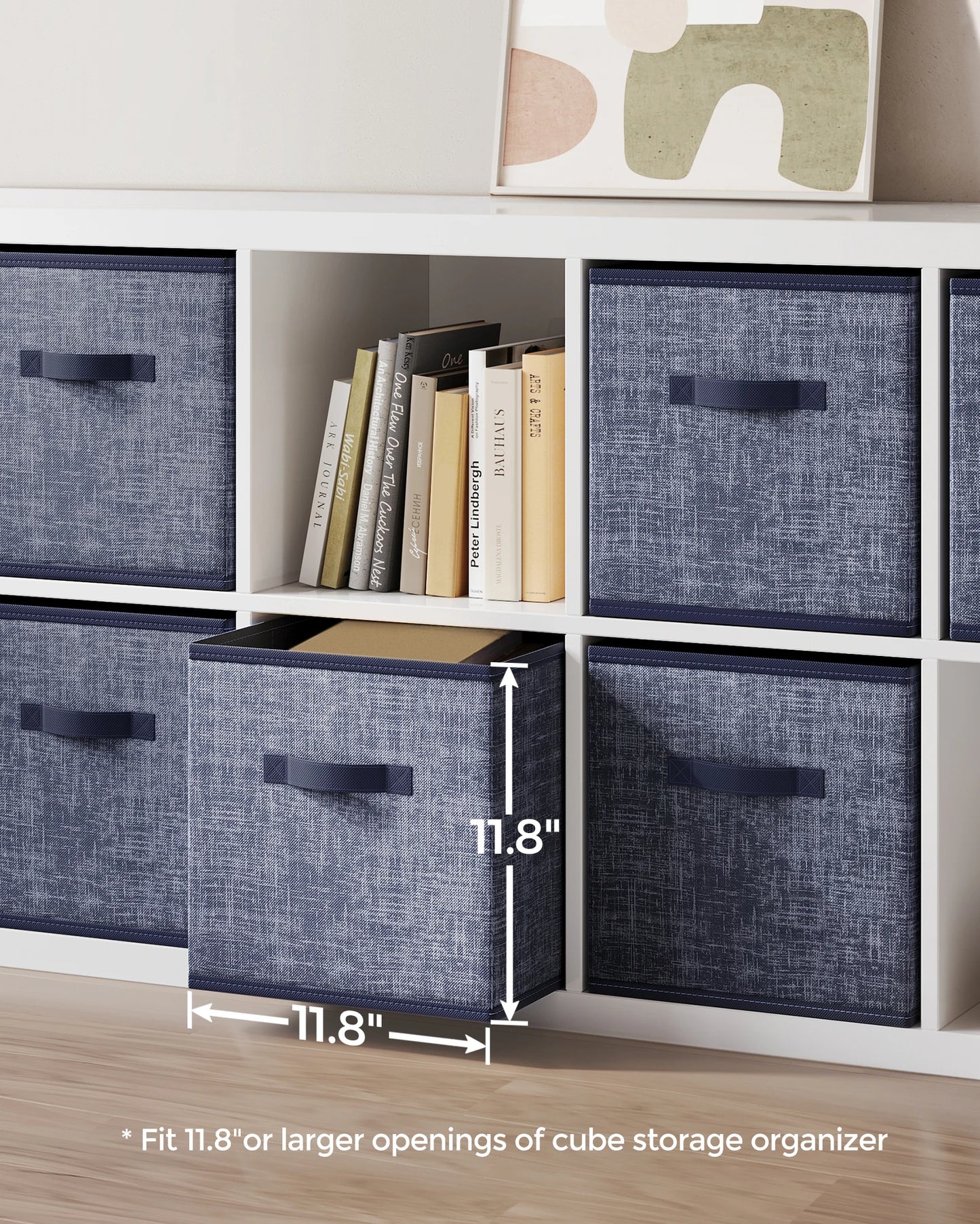 Foldable Fabric Storage Cubes 6-Pack – 11.8" Non-Woven Closet Organizer Bins with Dual Handles for Shelves, Clothes & Home Organization