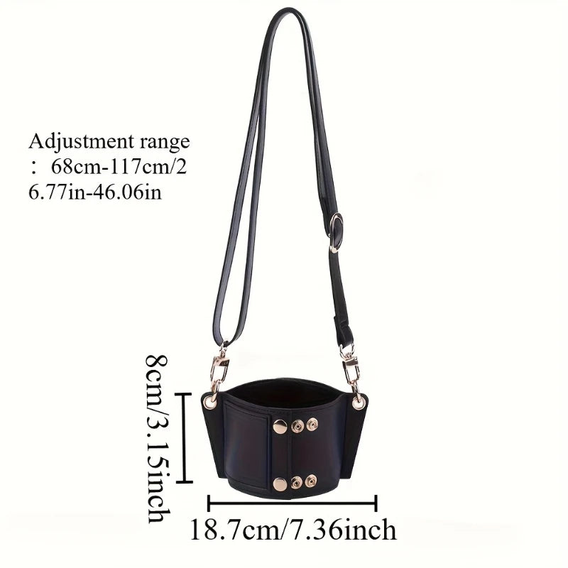 Adjustable Faux Leather Tumbler Carrier Strap – Crossbody Holder for 40oz Cups & Water Bottles