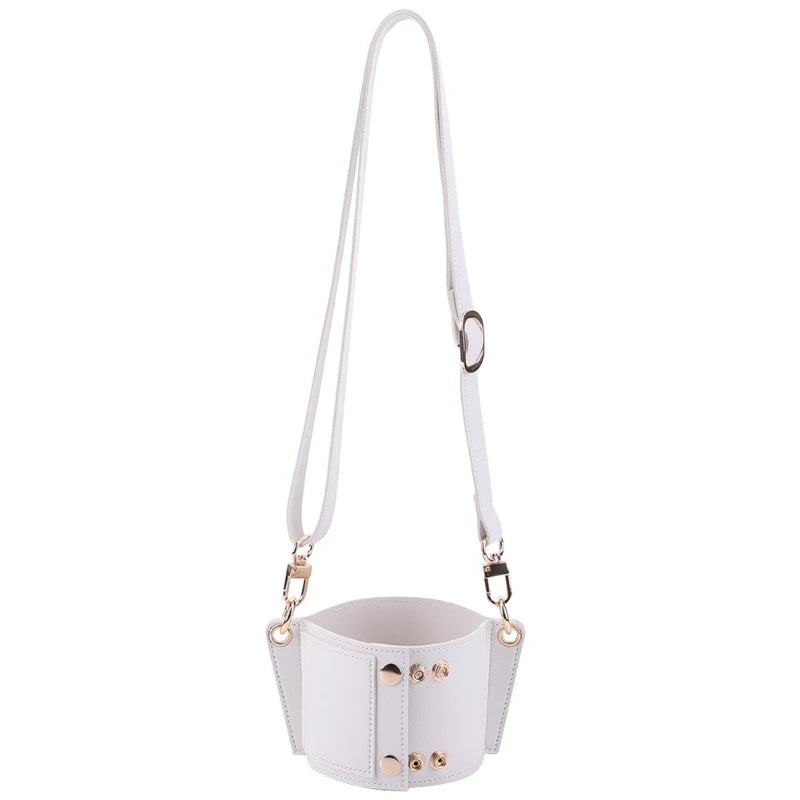 Adjustable Faux Leather Tumbler Carrier Strap – Crossbody Holder for 40oz Cups & Water Bottles