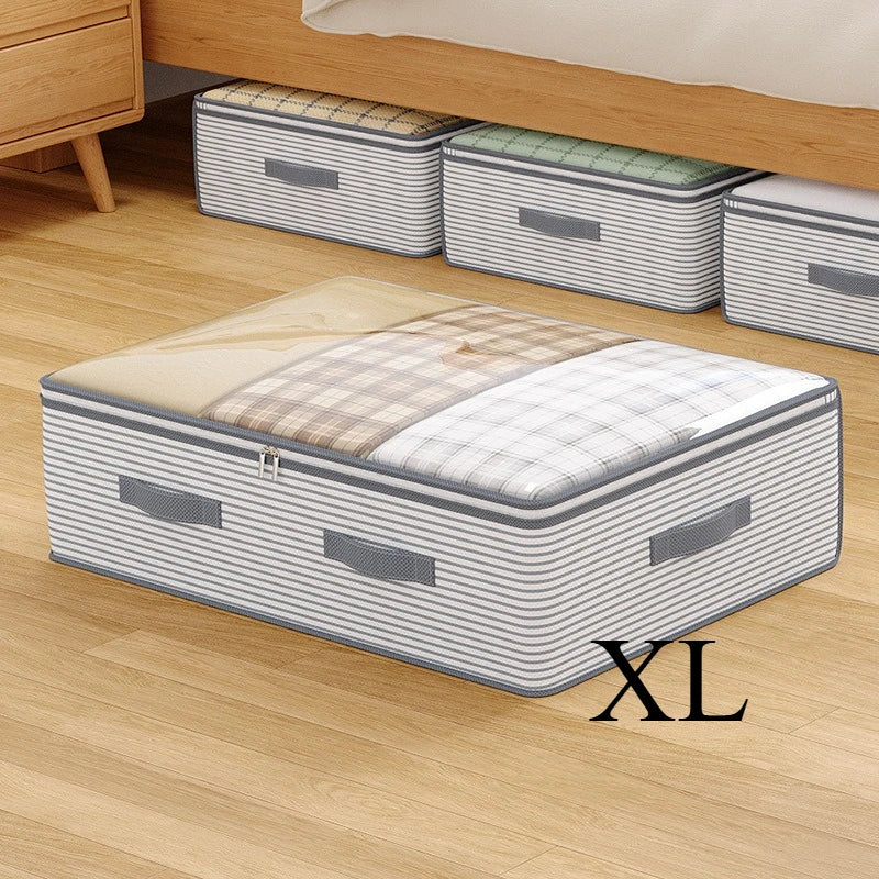 Under-Bed Clothes & Bedding Storage Bag with Clear Top – L & XL