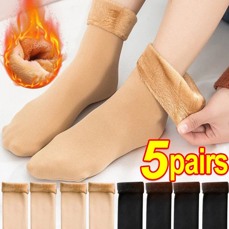 🧦 Women’s Ultra-Thick Thermal Velvet Socks – Plush-Lined Winter Floor & Snow Socks