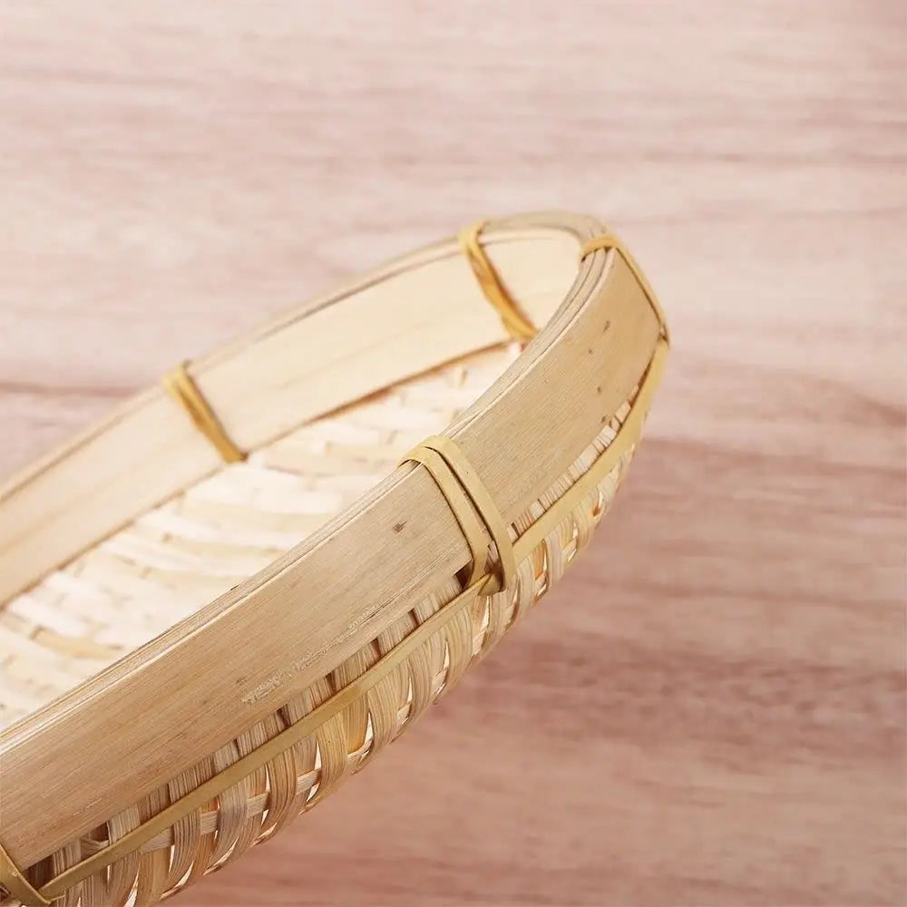Round Woven Bamboo Decorative Tray