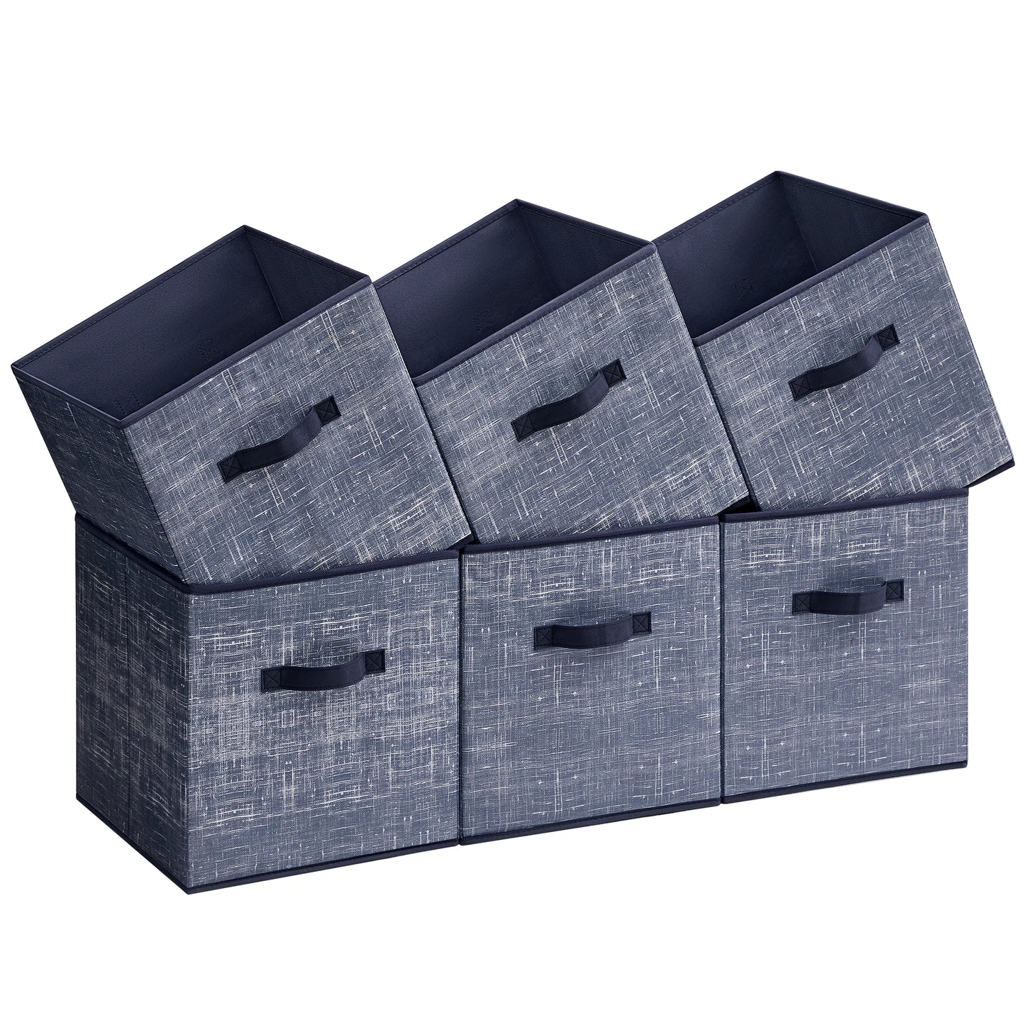 Foldable Fabric Storage Cubes 6-Pack – 11.8" Non-Woven Closet Organizer Bins with Dual Handles for Shelves, Clothes & Home Organization