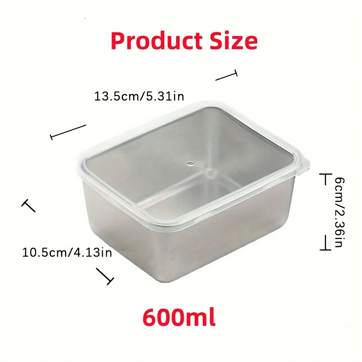 6-Piece Stainless Steel Food Storage Container Set with Lids