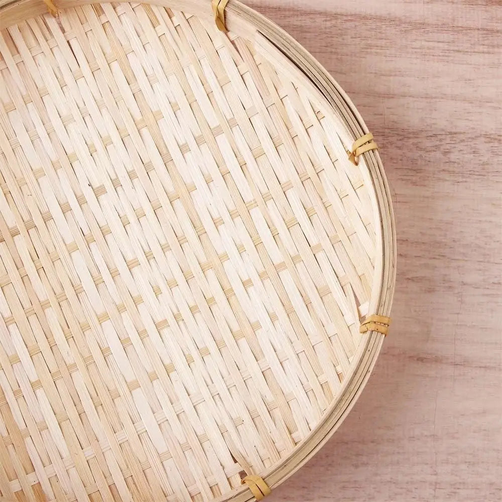 Round Woven Bamboo Decorative Tray