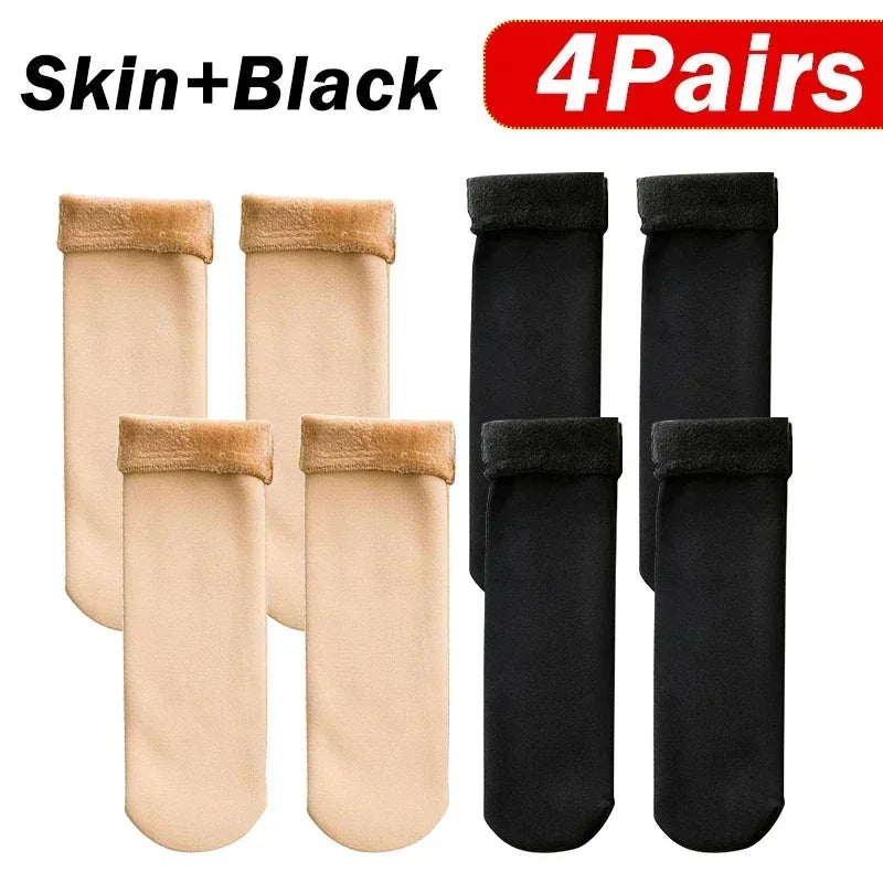 🧦 Women’s Ultra-Thick Thermal Velvet Socks – Plush-Lined Winter Floor & Snow Socks