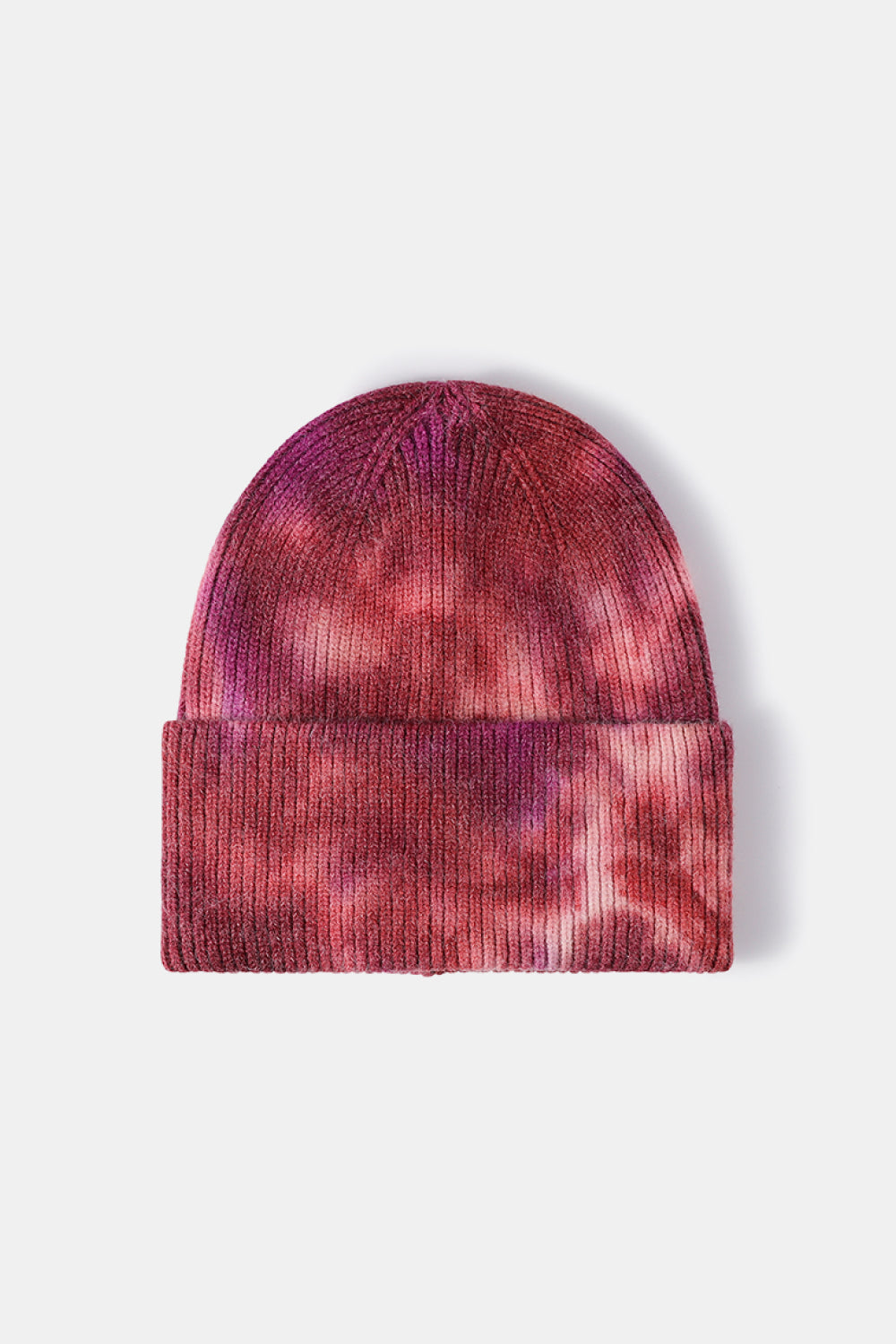 Ladies Tie-Dye Cuffed Rib-Knit Beanie Hat