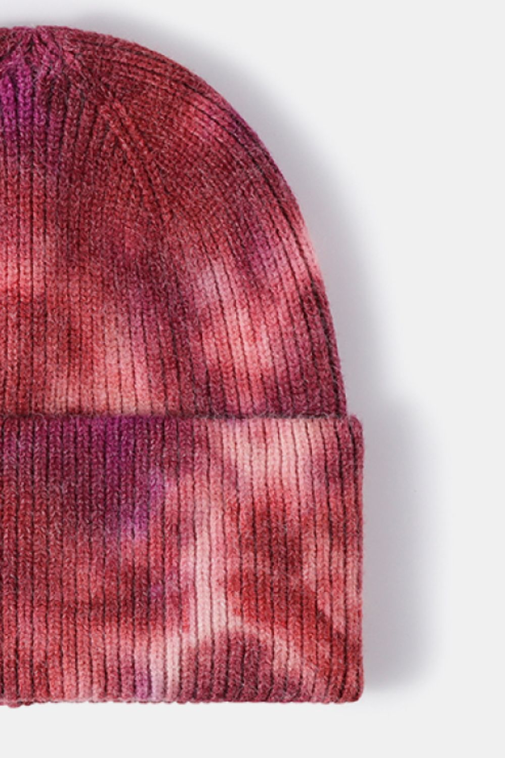 Ladies Tie-Dye Cuffed Rib-Knit Beanie Hat