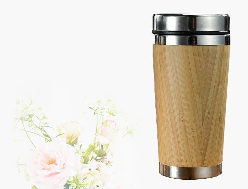 Bamboo Coffee Cup with Stainless Steel Interior – 420 ml - goosavvy.com